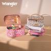 imageMontana West X Wrangler Travel Makeup Bag 2pcs Set Large Cosmetic Bag with Makeup Brush Holder Portable Make Up Organizer Cute Toiletry Bag with Divider and Handle for Women GradientLeopardPink