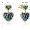imageMontana West Wrangler 14k Gold Plated Heart Earrings for Women Drop Dangle Earrings Gold JewelryBlue