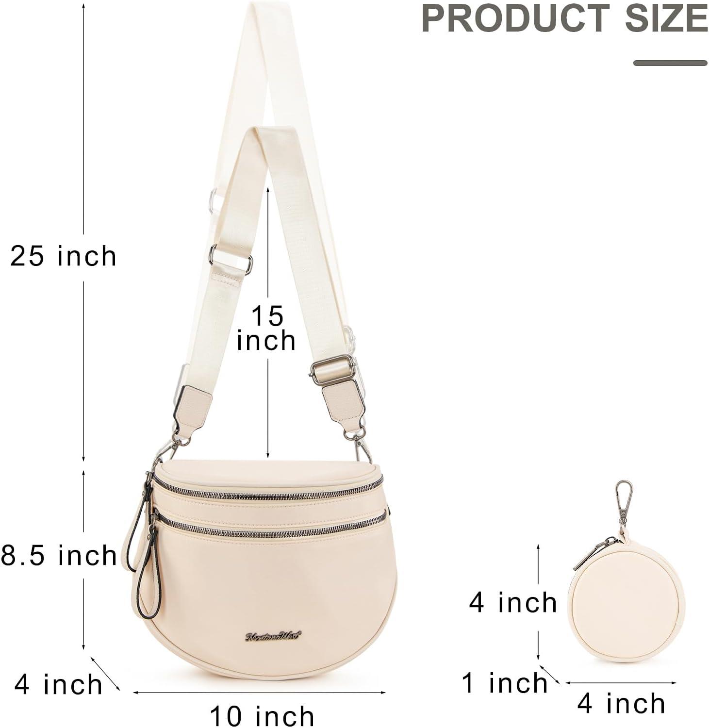 imageMontana West Large Bum Bag Nylon Crossbody Bags Mom Purse with with Coin PurseBeige