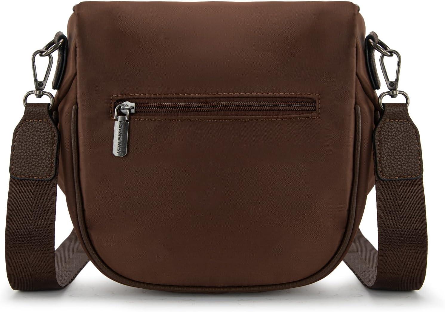 imageMontana West Large Bum Bag Nylon Crossbody Bags Mom Purse with with Coin PurseCoffee