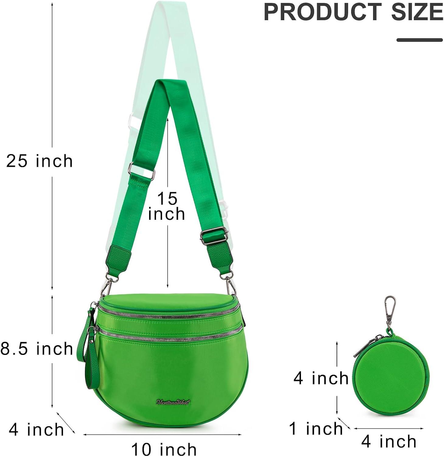 imageMontana West Large Bum Bag Nylon Crossbody Bags Mom Purse with with Coin PurseGreen
