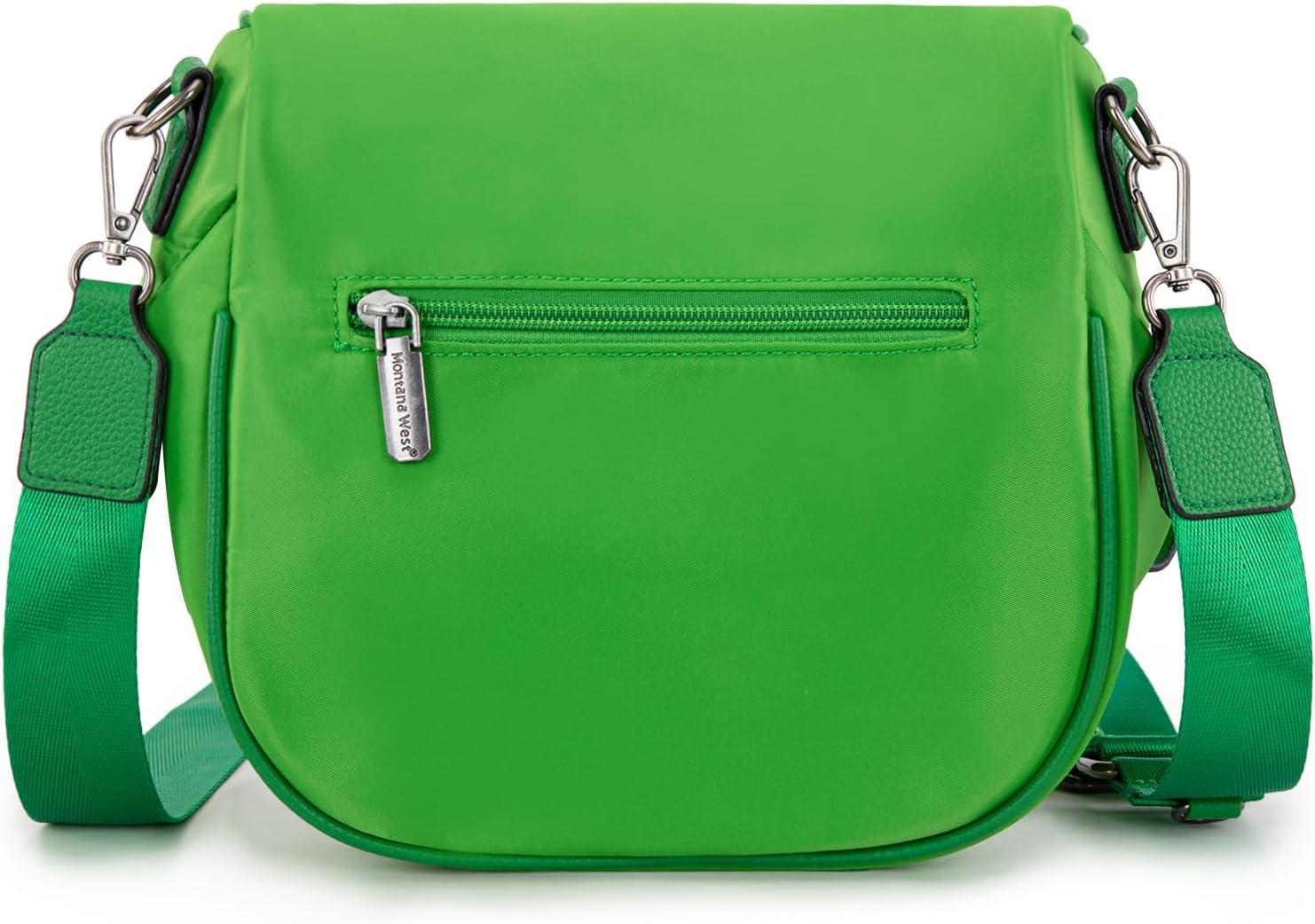 imageMontana West Large Bum Bag Nylon Crossbody Bags Mom Purse with with Coin PurseGreen