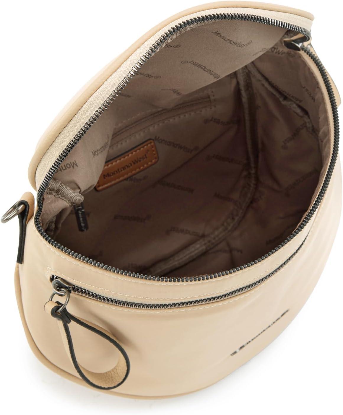 imageMontana West Large Bum Bag Nylon Crossbody Bags Mom Purse with with Coin PurseKhaki