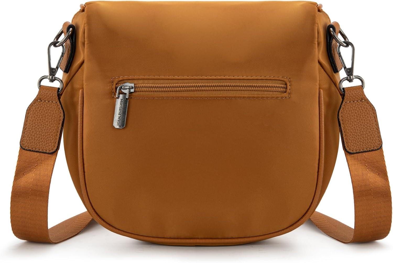 imageMontana West Large Bum Bag Nylon Crossbody Bags Mom Purse with with Coin PurseLight Brown