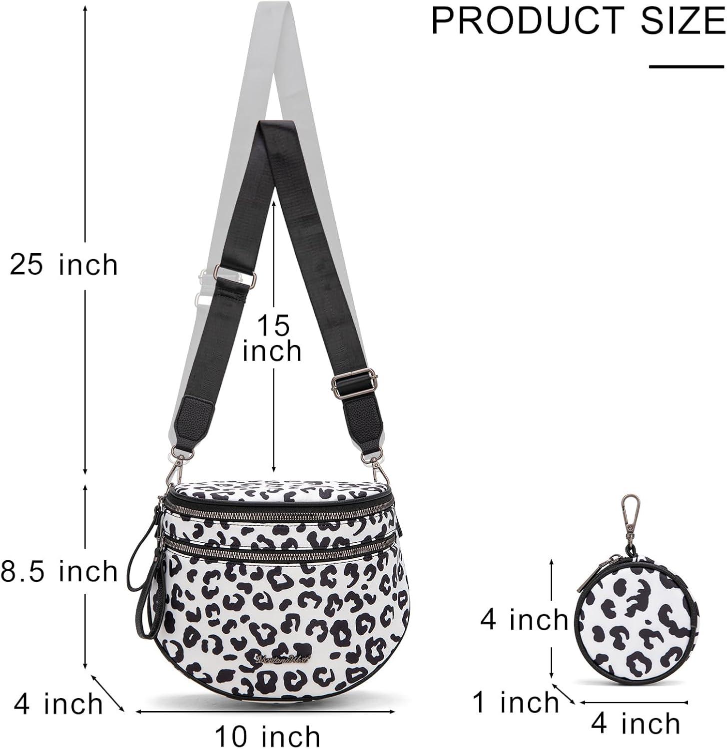 imageMontana West Large Bum Bag Nylon Crossbody Bags Mom Purse with with Coin PursePrintedleopard