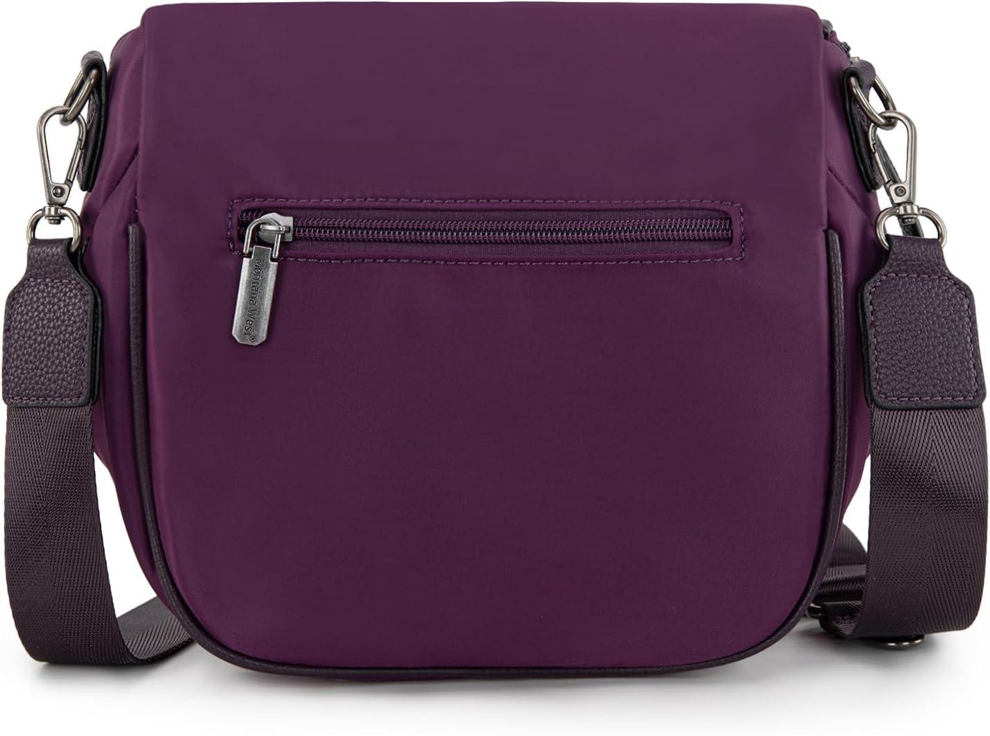 imageMontana West Large Bum Bag Nylon Crossbody Bags Mom Purse with with Coin PursePurple