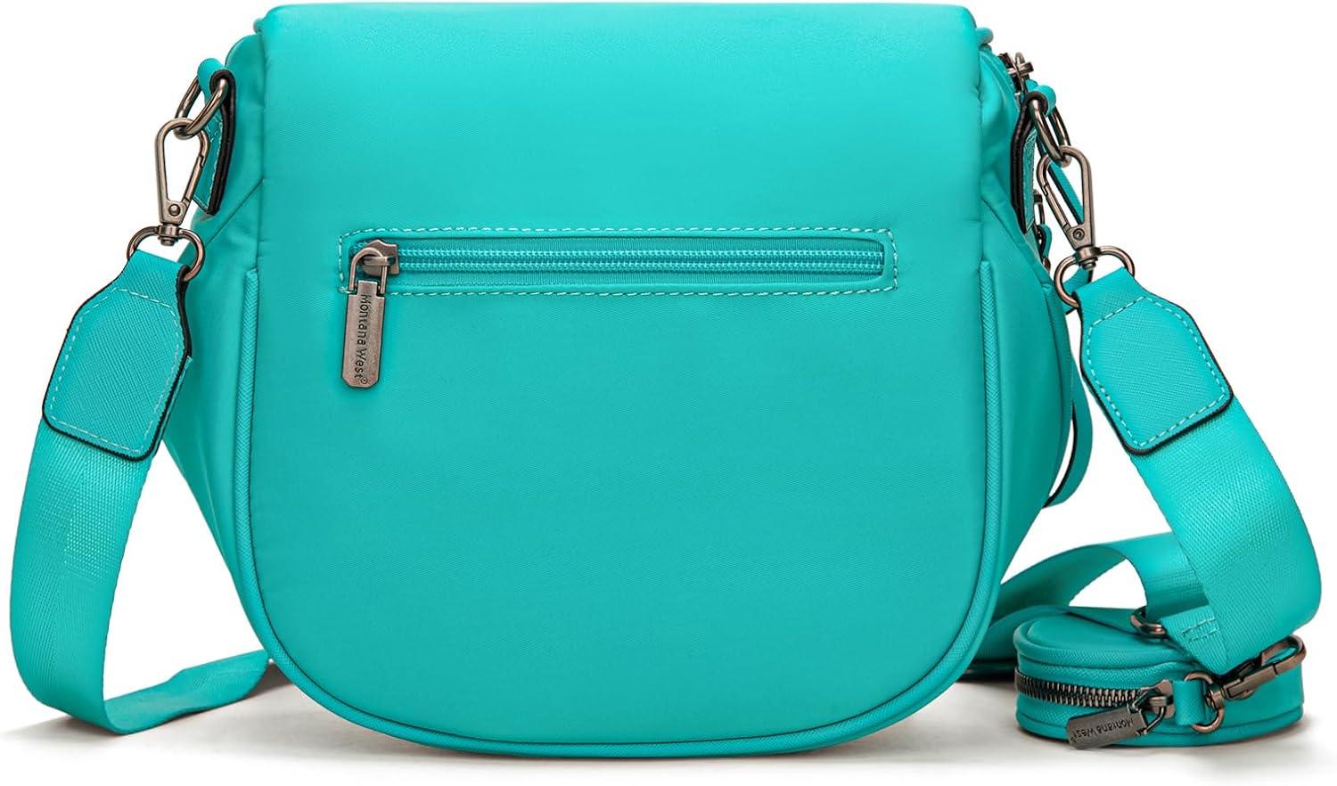 imageMontana West Large Bum Bag Nylon Crossbody Bags Mom Purse with with Coin PurseTurquoise