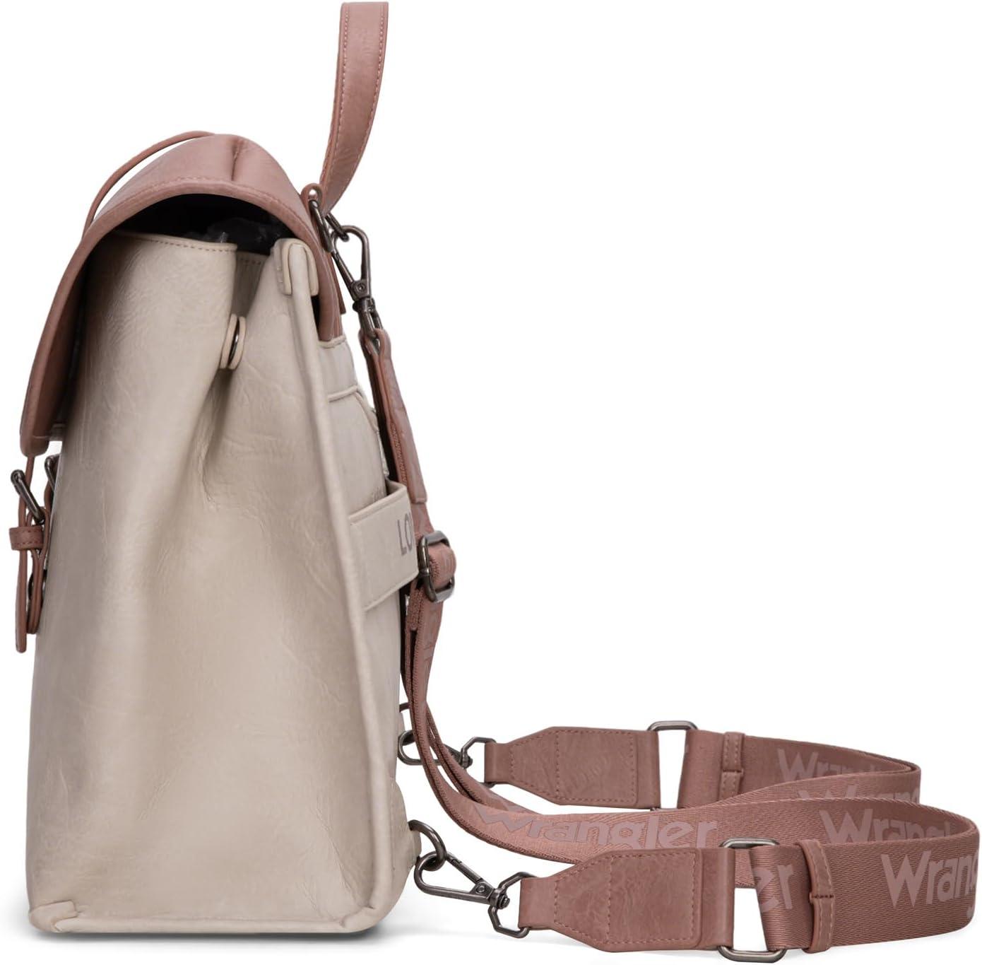 imageMontana West Wrangler 156 Inch Laptop Backpack Convertible Crossbody Bags Tophandle Handbags for BusinessTravelOfficeBeige  Purple