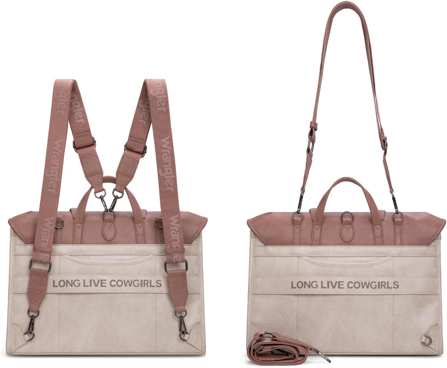 imageMontana West Wrangler 156 Inch Laptop Backpack Convertible Crossbody Bags Tophandle Handbags for BusinessTravelOfficeBeige  Purple