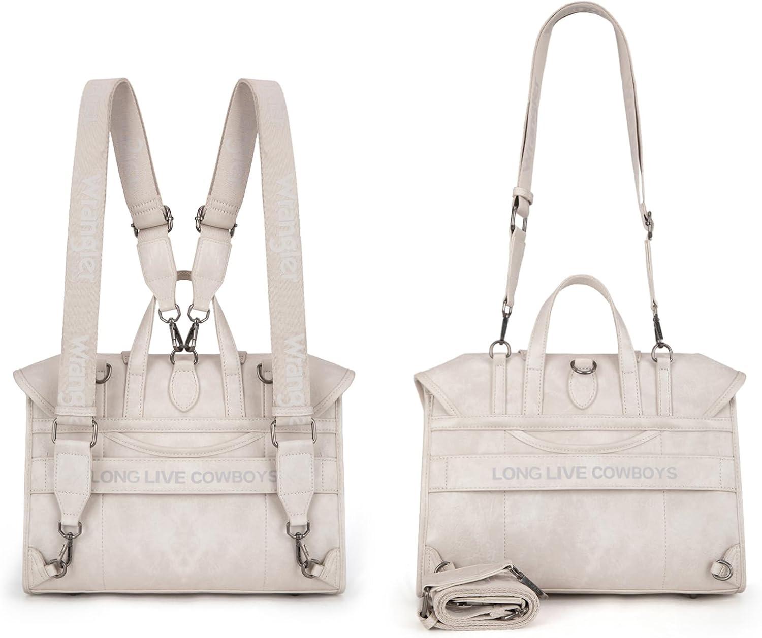 imageMontana West Wrangler 156 Inch Laptop Backpack Convertible Crossbody Bags Tophandle Handbags for BusinessTravelOfficeBeige