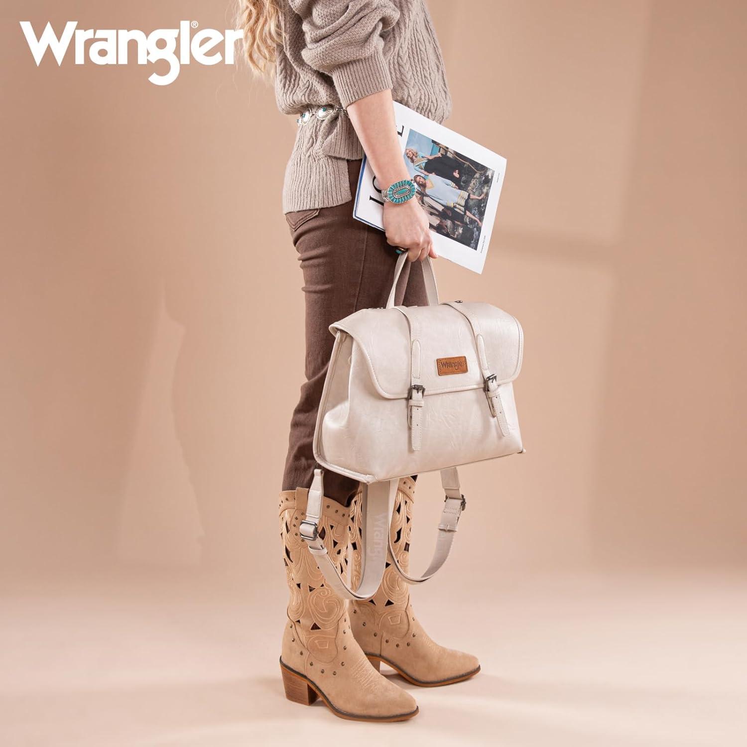 imageMontana West Wrangler 156 Inch Laptop Backpack Convertible Crossbody Bags Tophandle Handbags for BusinessTravelOfficeBeige