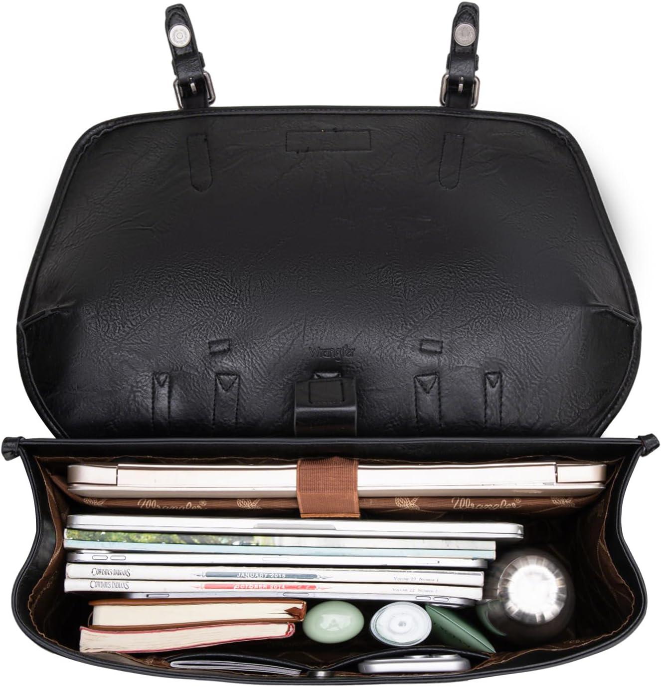 imageMontana West Wrangler 156 Inch Laptop Backpack Convertible Crossbody Bags Tophandle Handbags for BusinessTravelOfficeBlack