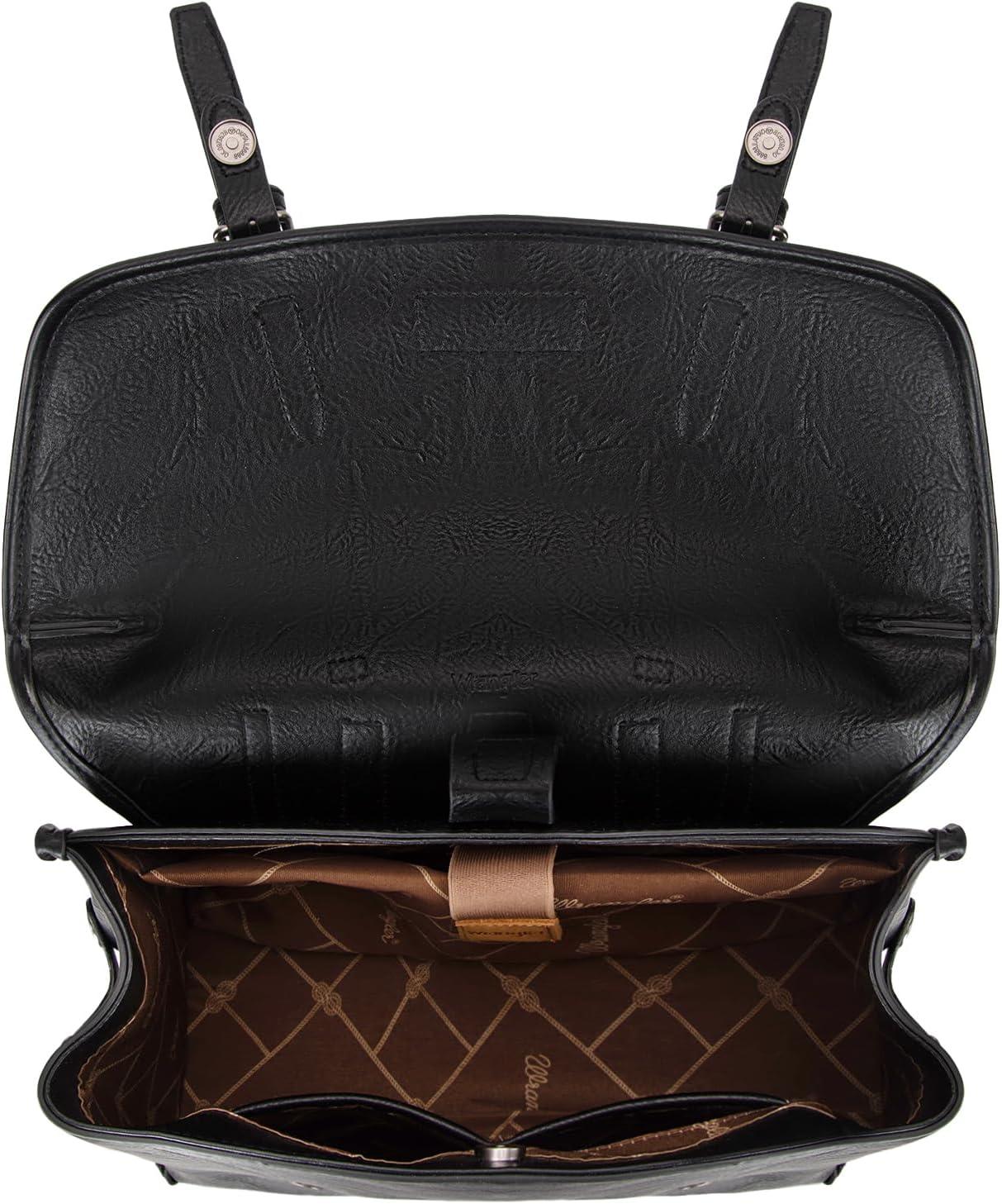 imageMontana West Wrangler 156 Inch Laptop Backpack Convertible Crossbody Bags Tophandle Handbags for BusinessTravelOfficeBlack