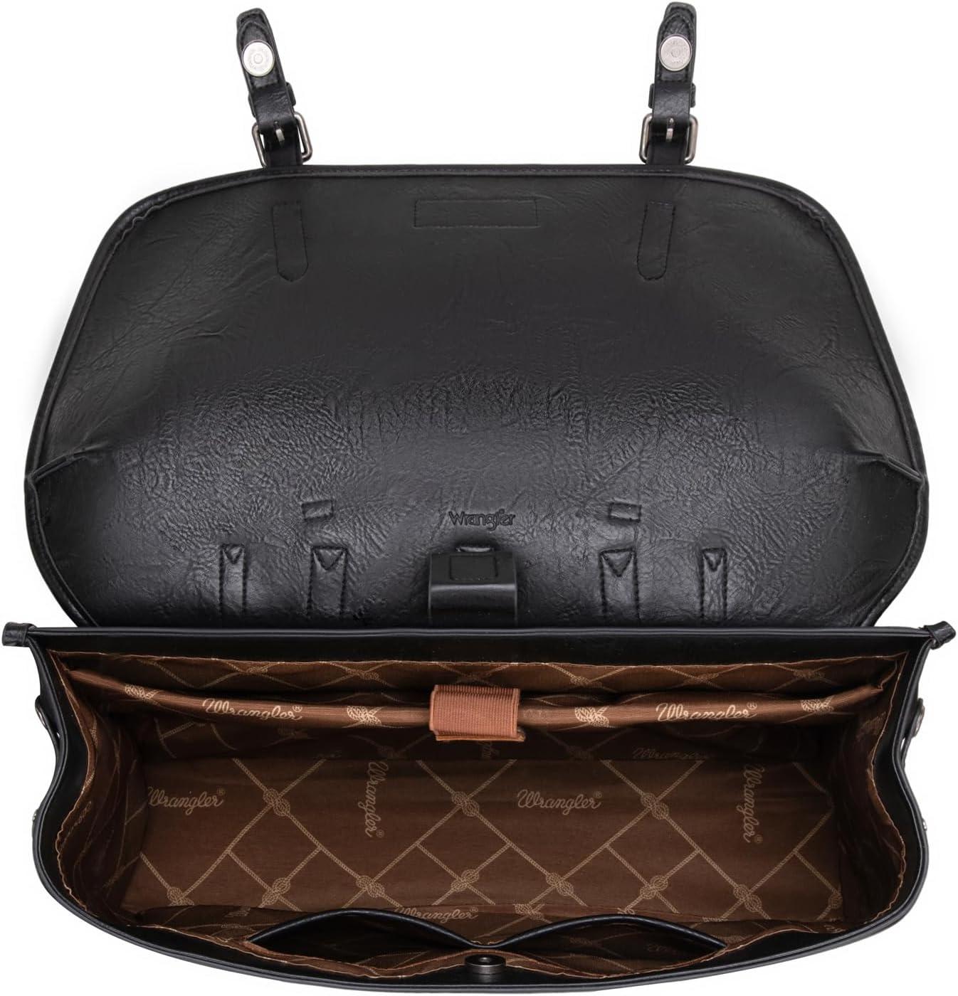 imageMontana West Wrangler 156 Inch Laptop Backpack Convertible Crossbody Bags Tophandle Handbags for BusinessTravelOfficeBlack