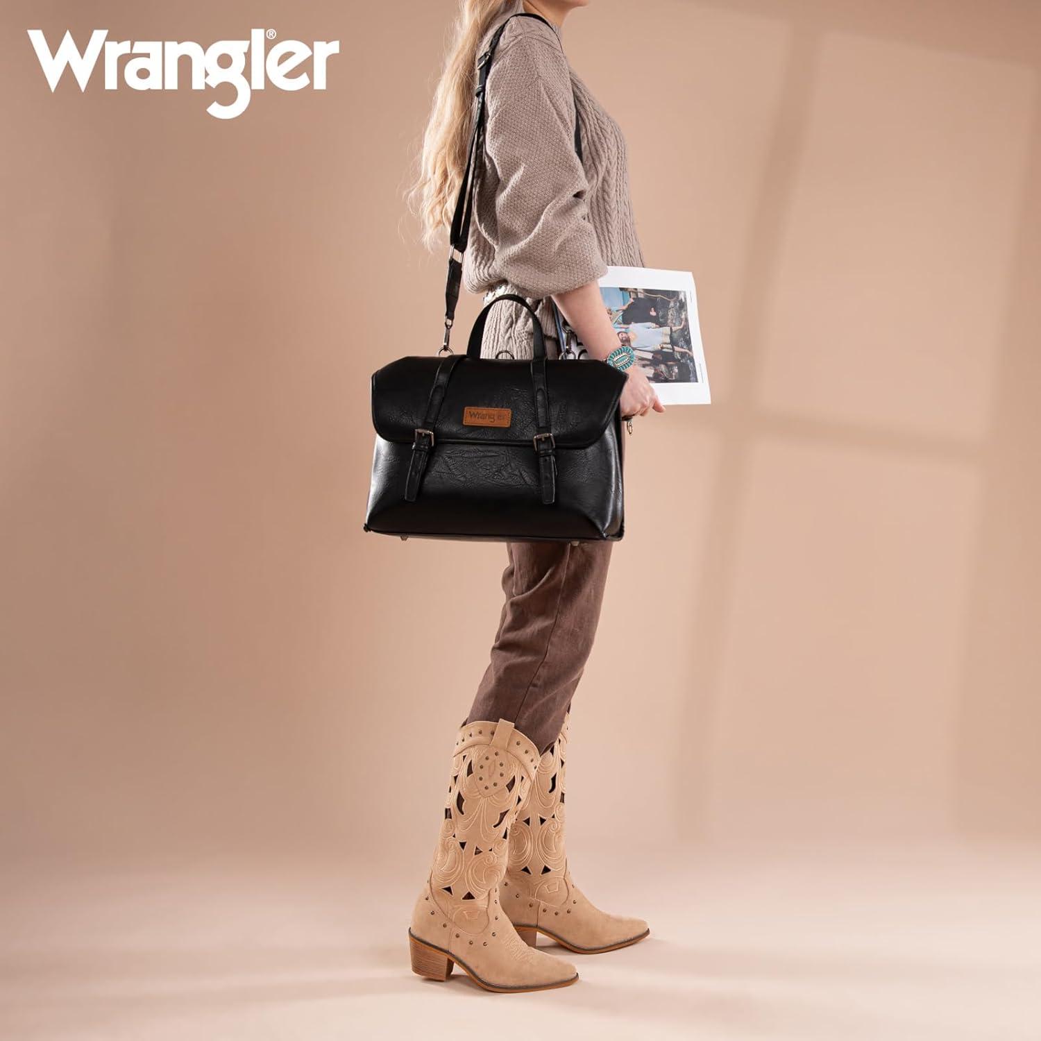 imageMontana West Wrangler 156 Inch Laptop Backpack Convertible Crossbody Bags Tophandle Handbags for BusinessTravelOfficeBlack