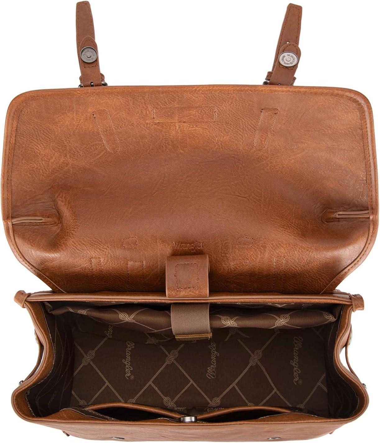 imageMontana West Wrangler 156 Inch Laptop Backpack Convertible Crossbody Bags Tophandle Handbags for BusinessTravelOfficeBrown