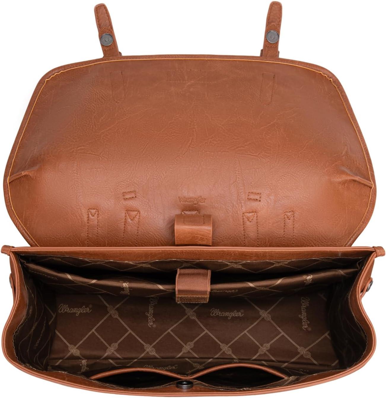 imageMontana West Wrangler 156 Inch Laptop Backpack Convertible Crossbody Bags Tophandle Handbags for BusinessTravelOfficeBrown