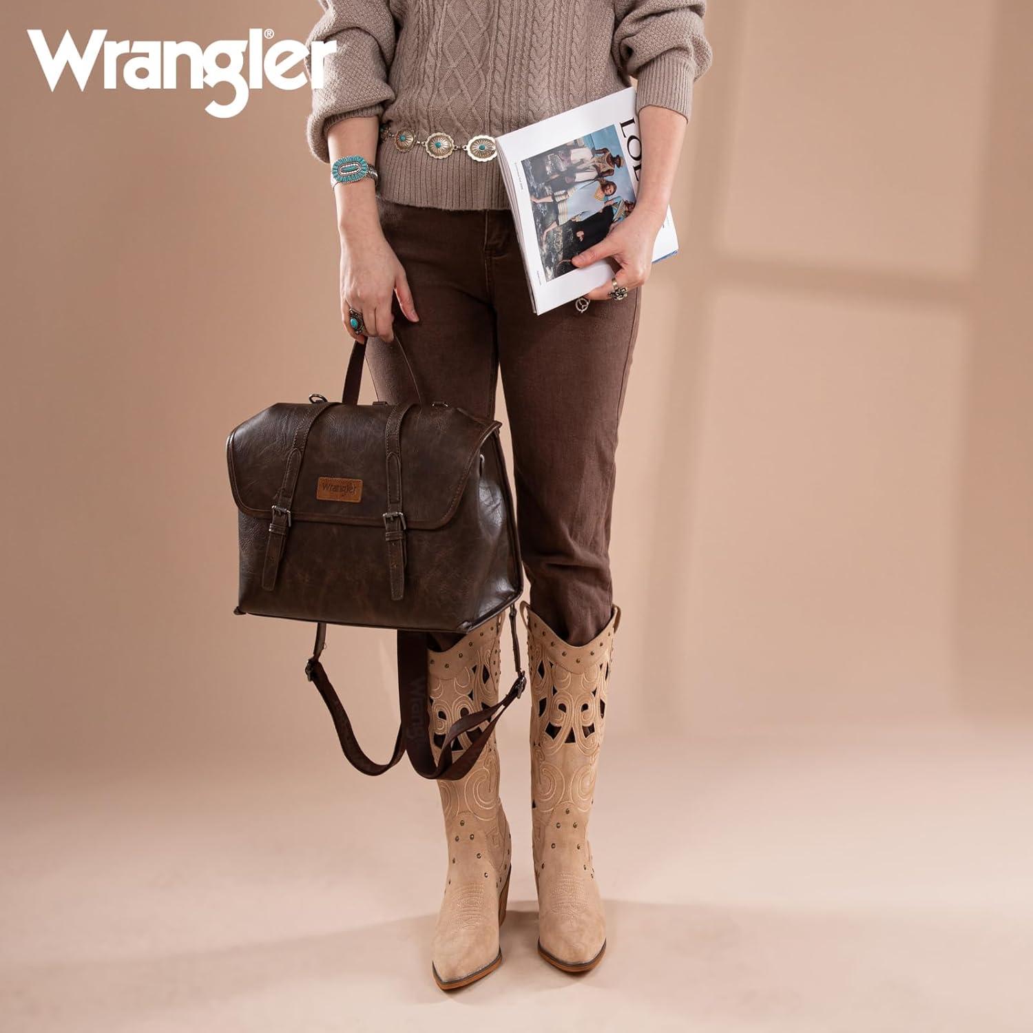 imageMontana West Wrangler 156 Inch Laptop Backpack Convertible Crossbody Bags Tophandle Handbags for BusinessTravelOfficeCoffee