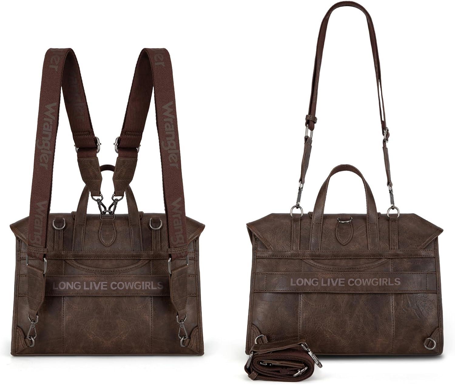 imageMontana West Wrangler 156 Inch Laptop Backpack Convertible Crossbody Bags Tophandle Handbags for BusinessTravelOfficeCoffee