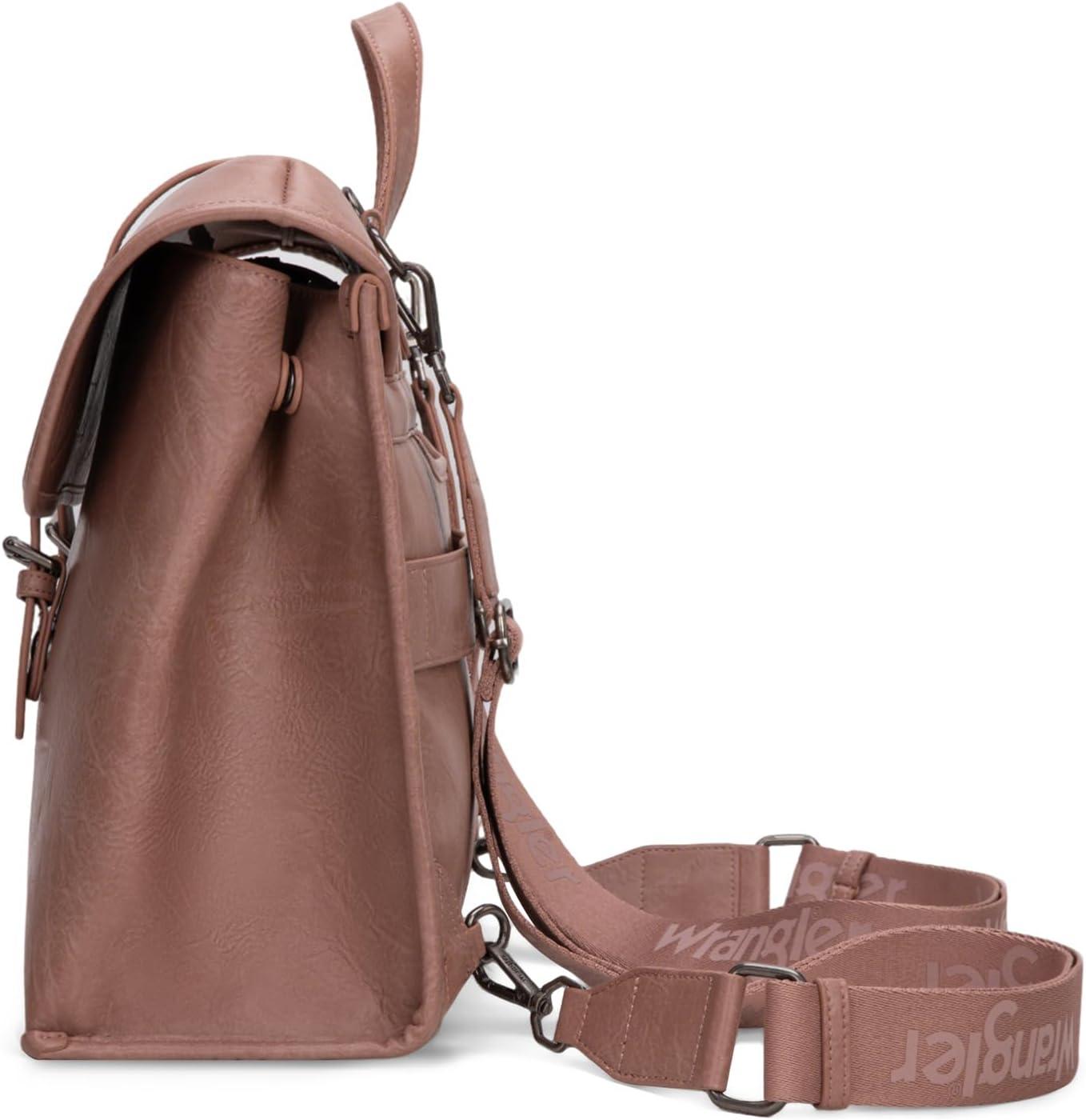 imageMontana West Wrangler 156 Inch Laptop Backpack Convertible Crossbody Bags Tophandle Handbags for BusinessTravelOfficeDeep Pink