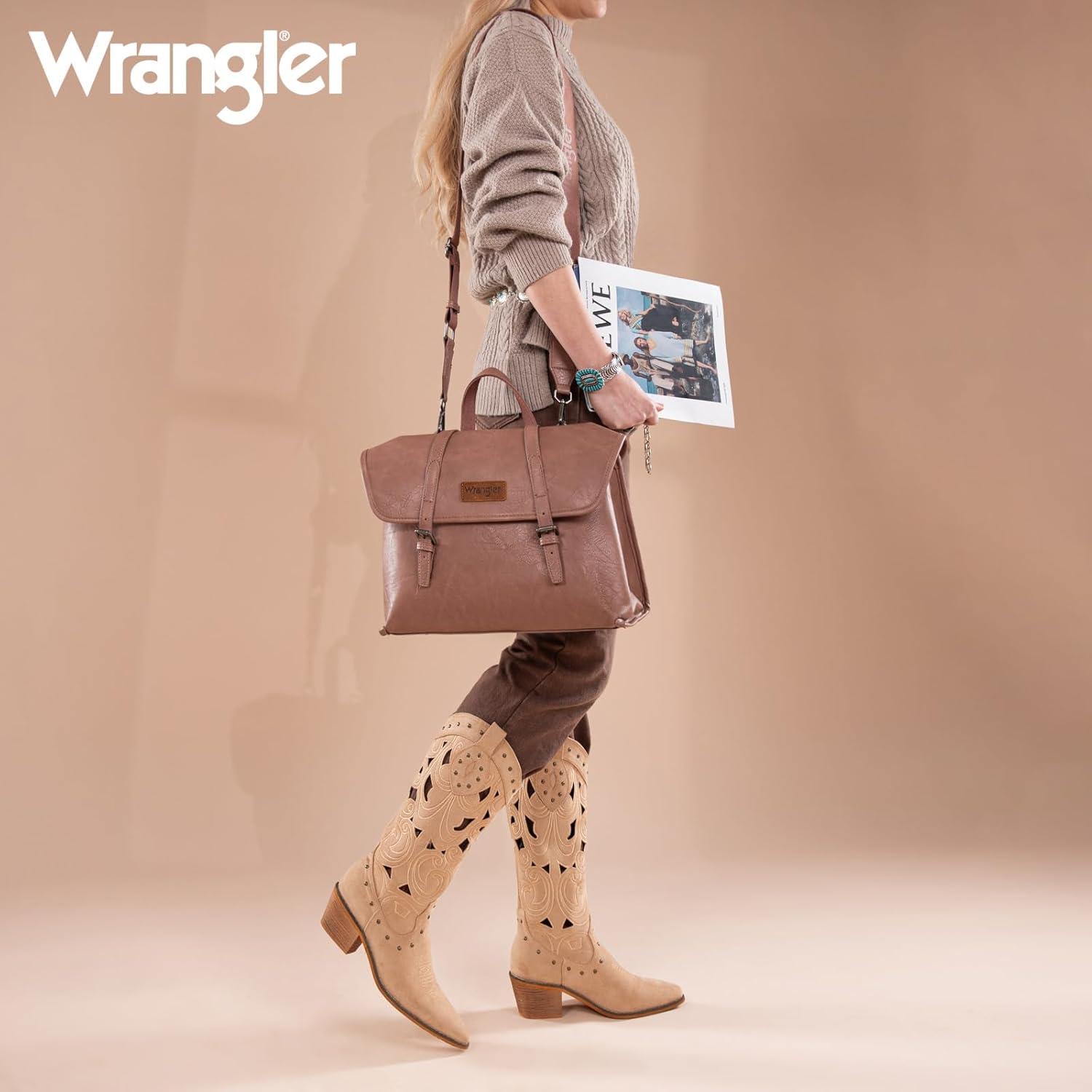 imageMontana West Wrangler 156 Inch Laptop Backpack Convertible Crossbody Bags Tophandle Handbags for BusinessTravelOfficeDeep Pink