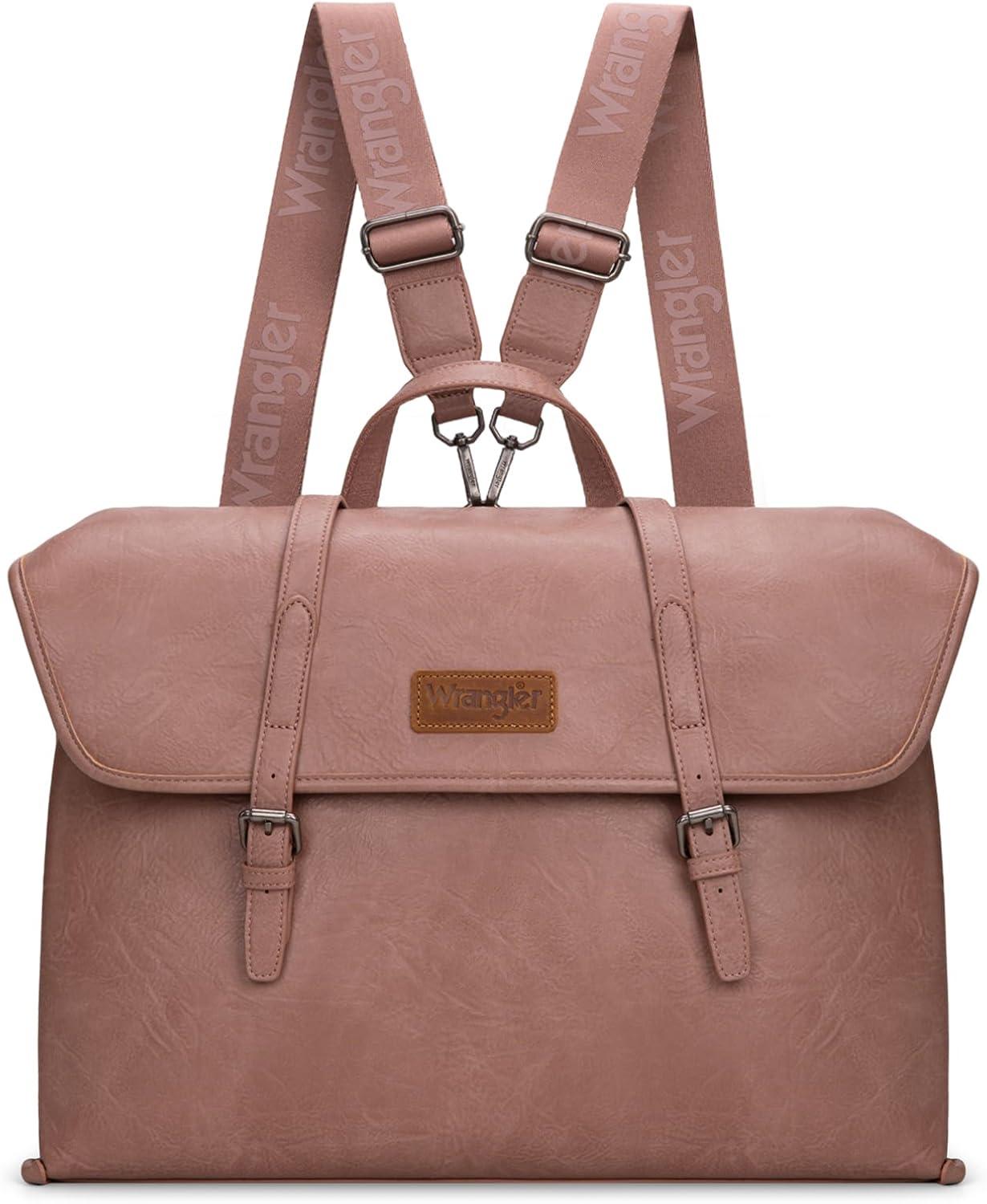 imageMontana West Wrangler 156 Inch Laptop Backpack Convertible Crossbody Bags Tophandle Handbags for BusinessTravelOfficeDeep Pink