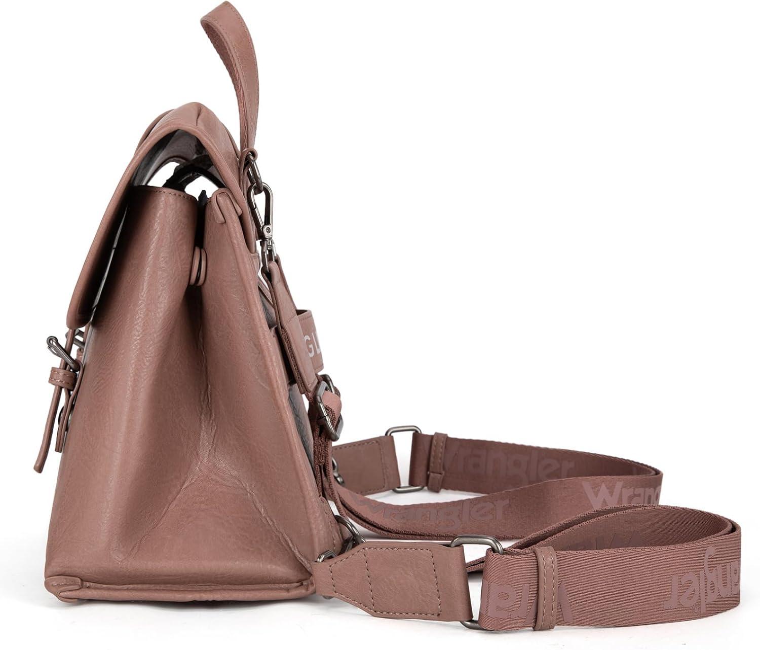 imageMontana West Wrangler 156 Inch Laptop Backpack Convertible Crossbody Bags Tophandle Handbags for BusinessTravelOfficeDeep Pink