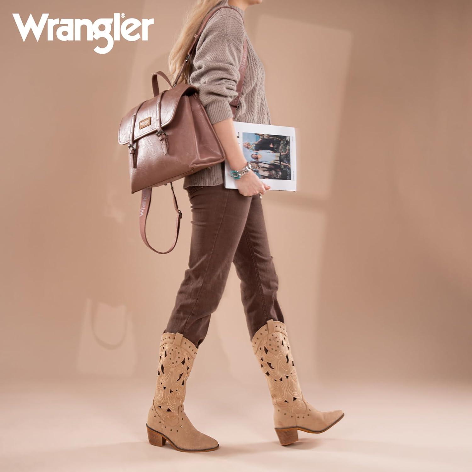 imageMontana West Wrangler 156 Inch Laptop Backpack Convertible Crossbody Bags Tophandle Handbags for BusinessTravelOfficeDeep Pink