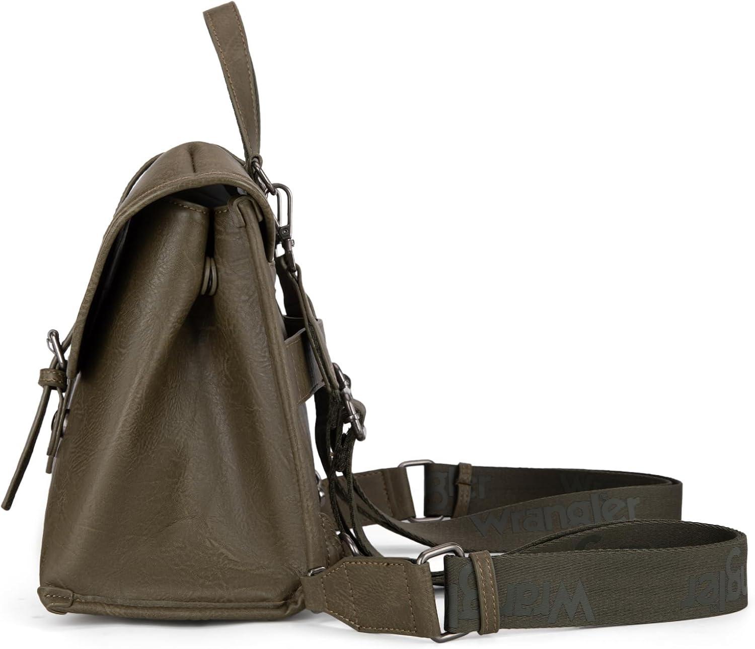 imageMontana West Wrangler 156 Inch Laptop Backpack Convertible Crossbody Bags Tophandle Handbags for BusinessTravelOfficeGreen