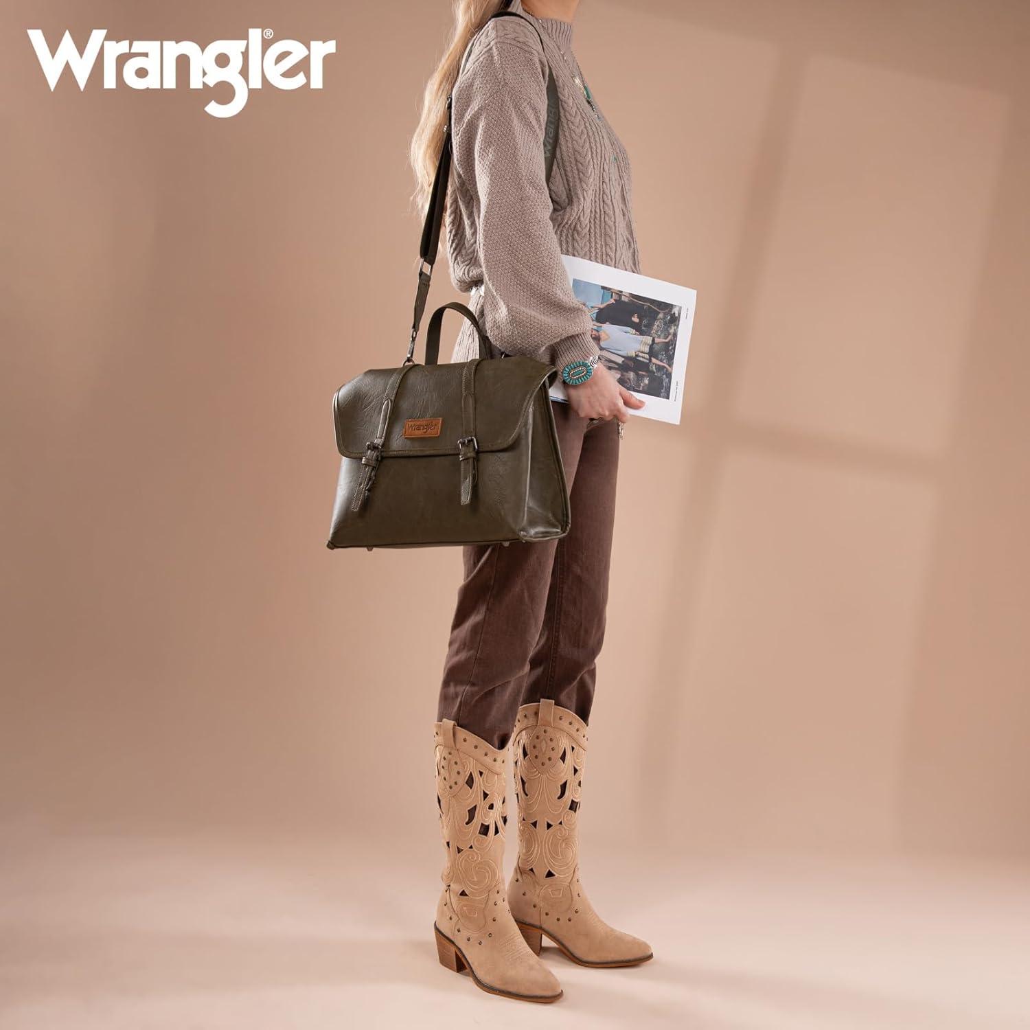 imageMontana West Wrangler 156 Inch Laptop Backpack Convertible Crossbody Bags Tophandle Handbags for BusinessTravelOfficeGreen