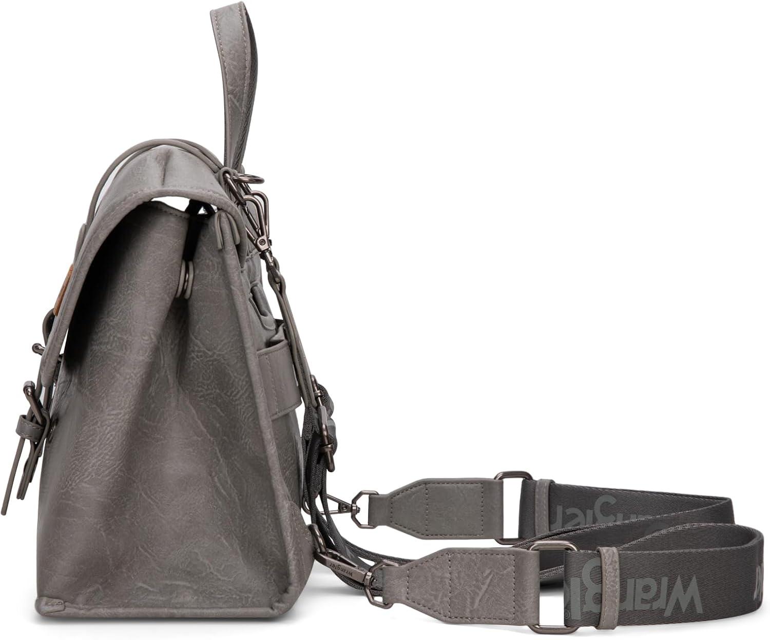 imageMontana West Wrangler 156 Inch Laptop Backpack Convertible Crossbody Bags Tophandle Handbags for BusinessTravelOfficeGrey