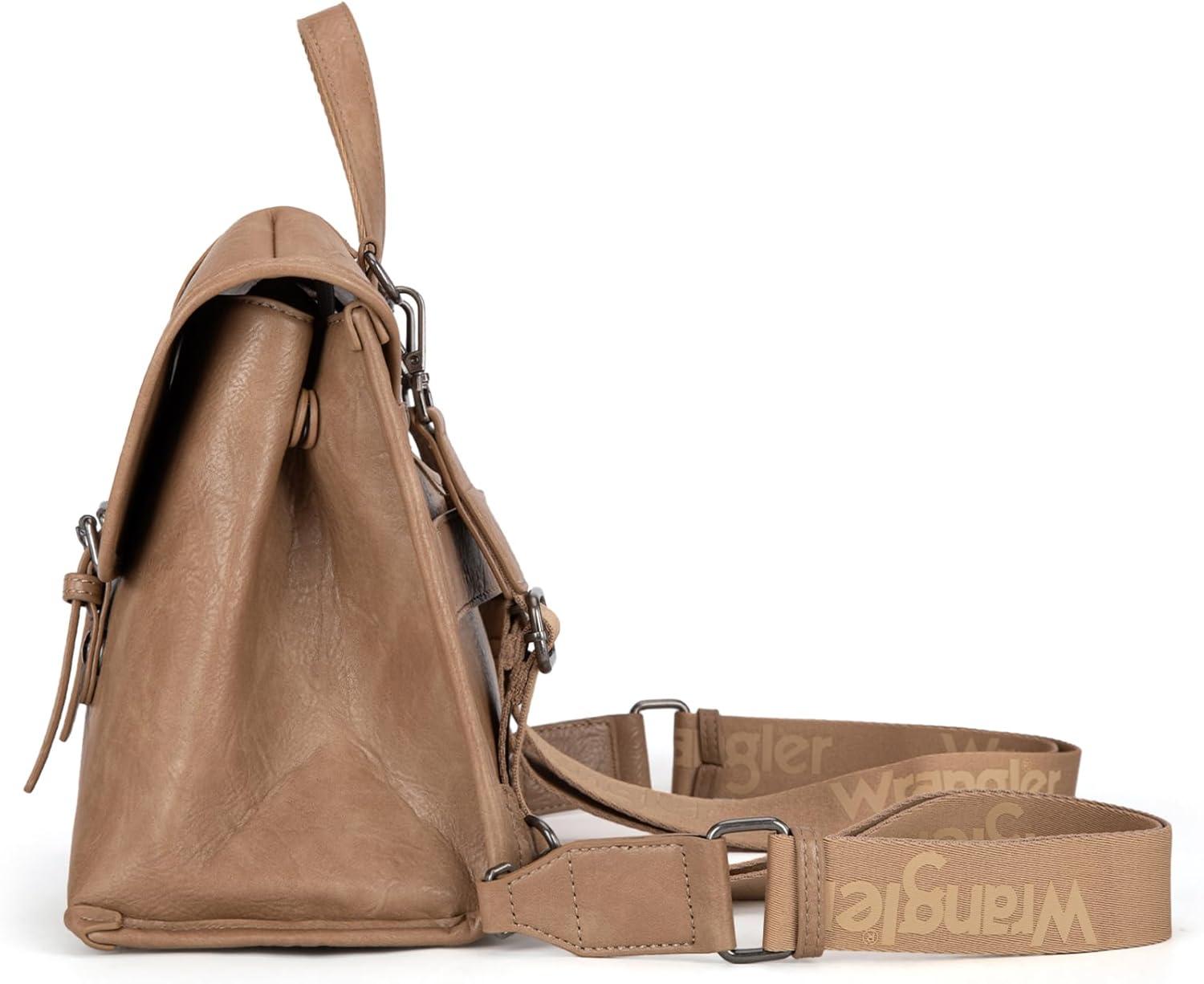 imageMontana West Wrangler 156 Inch Laptop Backpack Convertible Crossbody Bags Tophandle Handbags for BusinessTravelOfficeKhaki