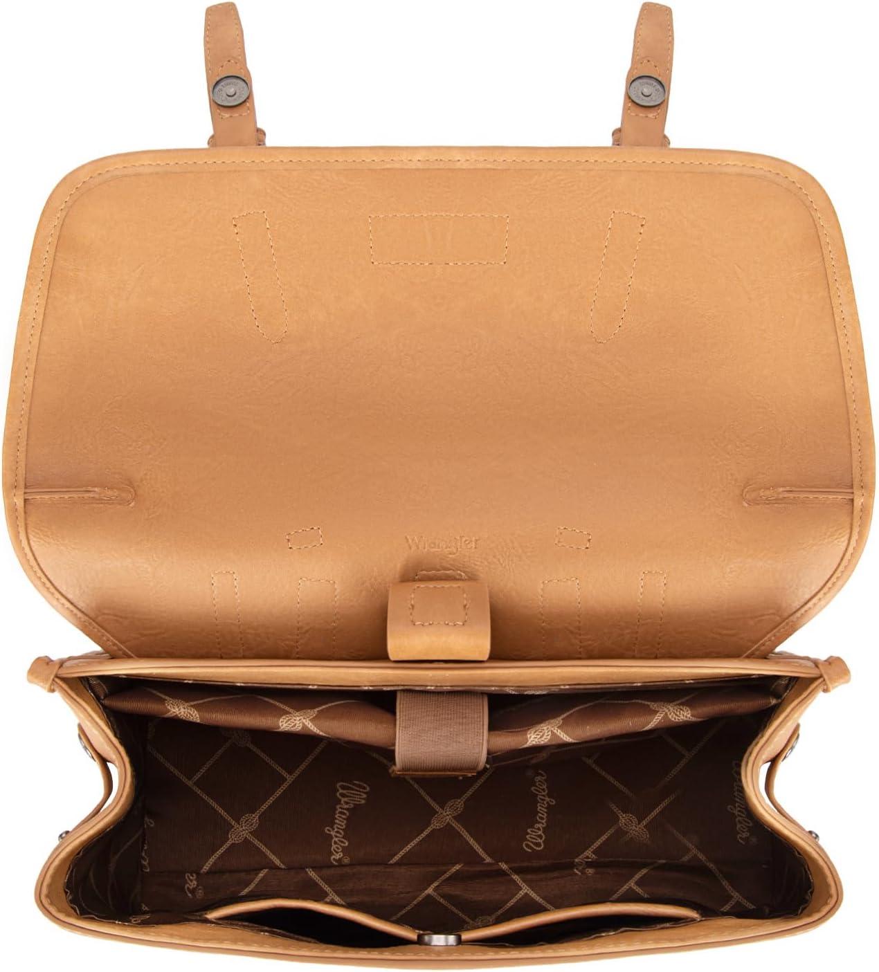 imageMontana West Wrangler 156 Inch Laptop Backpack Convertible Crossbody Bags Tophandle Handbags for BusinessTravelOfficeLight Brown