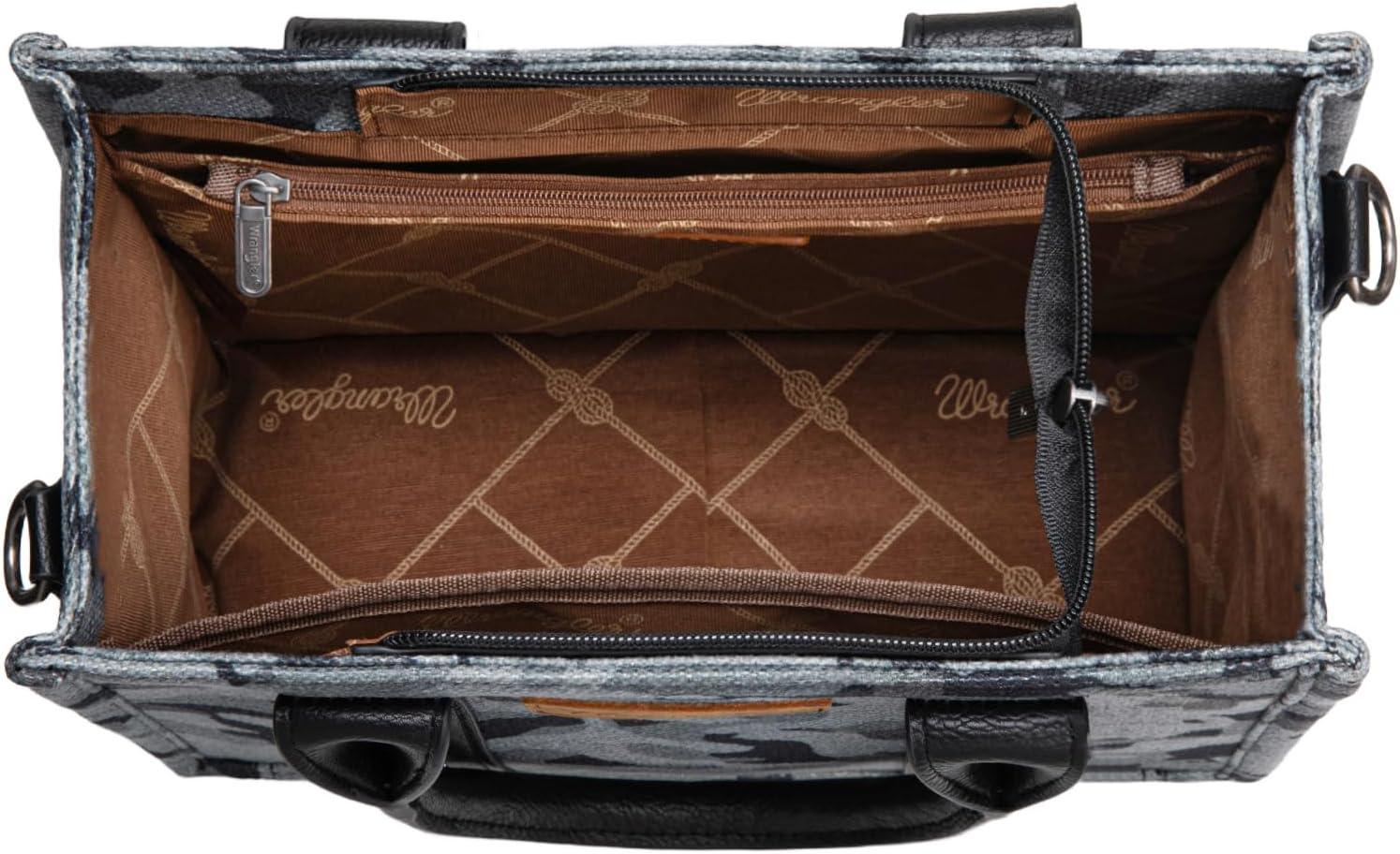 imageMontana West Wrangler Tote Bag for Women Western Camo Pattern Canvas Crossbody bag Handbag Vintage DesignBlack