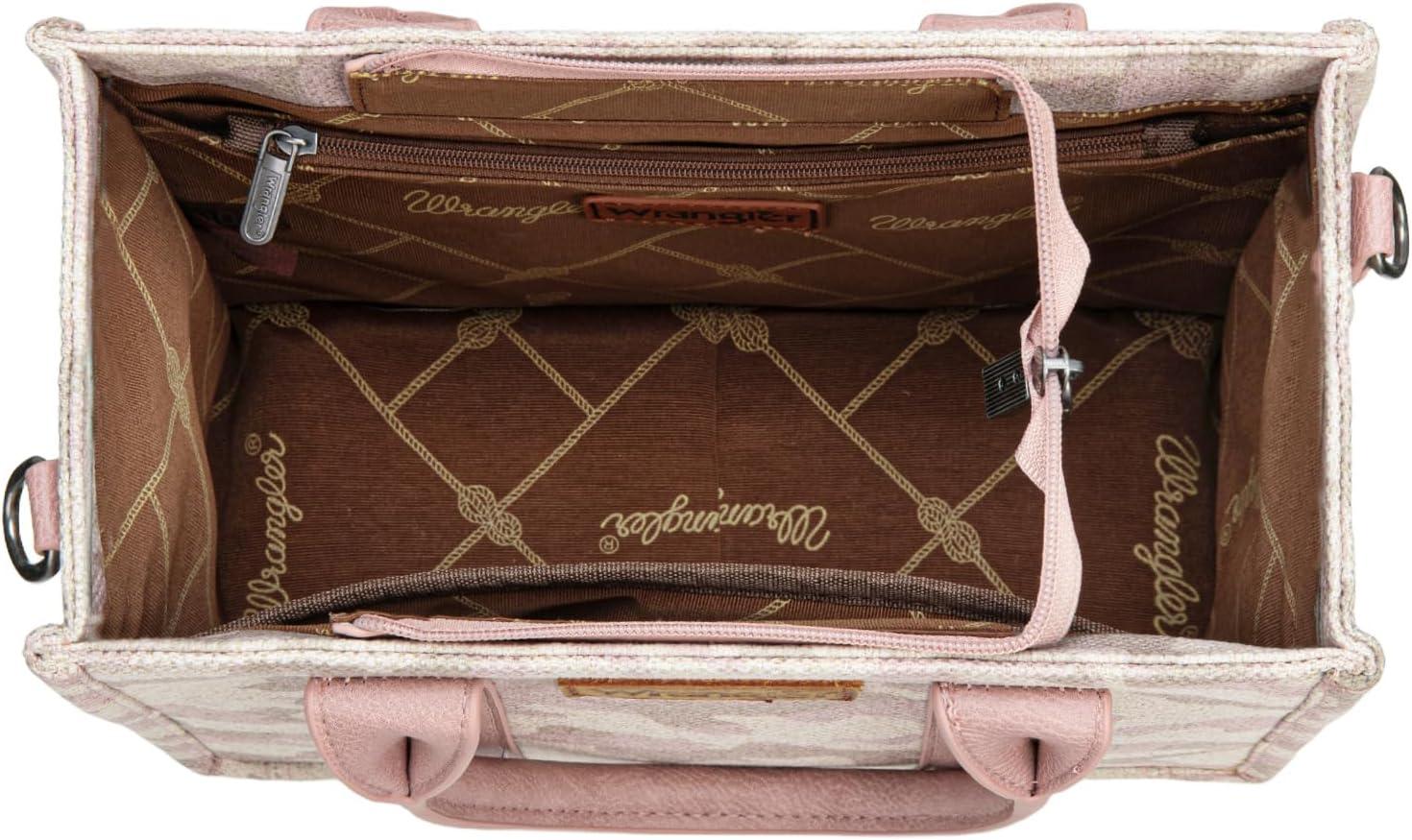 imageMontana West Wrangler Tote Bag for Women Western Camo Pattern Canvas Crossbody bag Handbag Vintage DesignPink