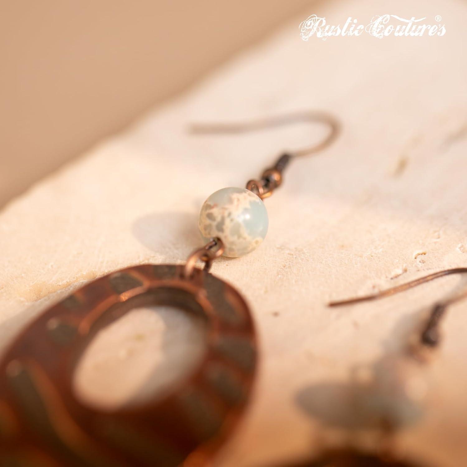 imageRustic Coutures Western Turquiose Earrings for Women Cowgirl Country Dangling Concho Western JewelryBWhite Turquoise