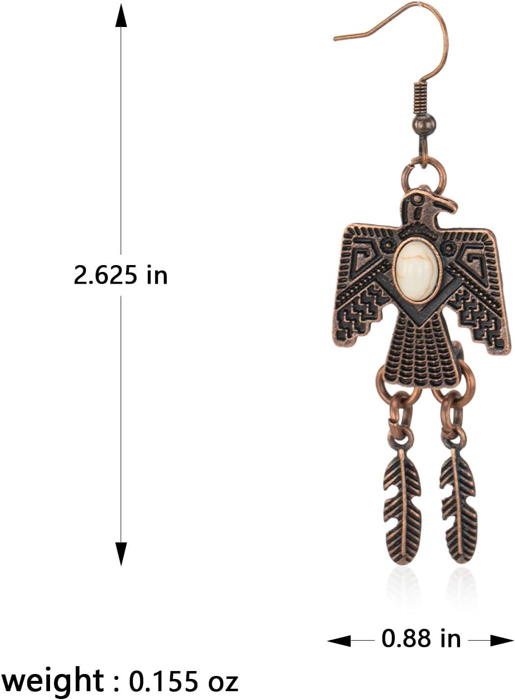imageRustic Coutures Western Turquiose Earrings for Women Cowgirl Country Dangling Concho Western JewelryFWhite Turquoise