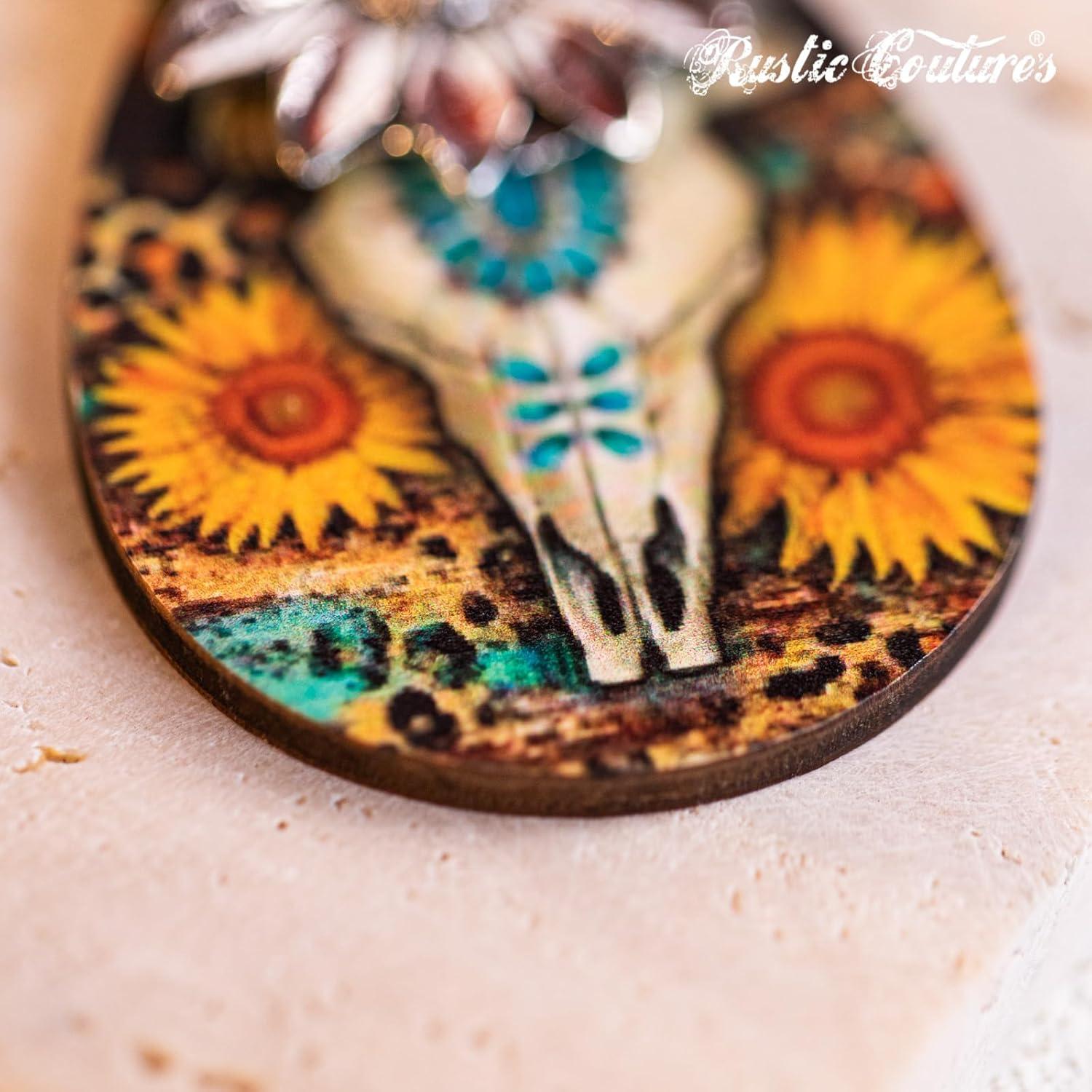 imageRustic Coutures Western Turquiose Earrings for Women Cowgirl Country Dangling Concho Western JewelrySilver