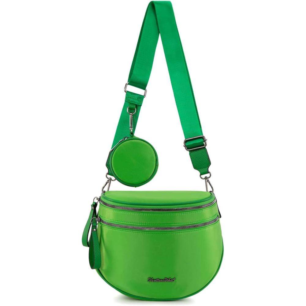 imageMontana West Large Bum Bag Nylon Crossbody Bags Mom Purse with with Coin PurseGreen