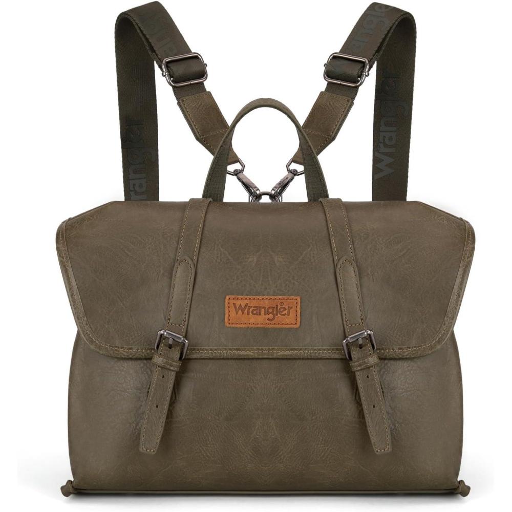 imageMontana West Wrangler 156 Inch Laptop Backpack Convertible Crossbody Bags Tophandle Handbags for BusinessTravelOfficeGreen