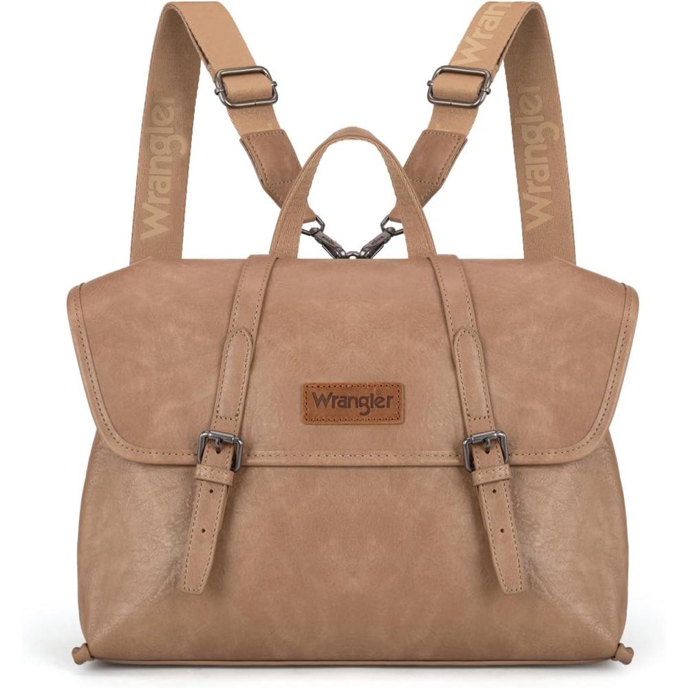 imageMontana West Wrangler 156 Inch Laptop Backpack Convertible Crossbody Bags Tophandle Handbags for BusinessTravelOfficeKhaki