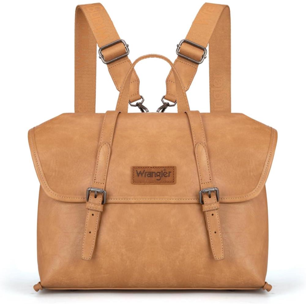 imageMontana West Wrangler 156 Inch Laptop Backpack Convertible Crossbody Bags Tophandle Handbags for BusinessTravelOfficeLight Brown