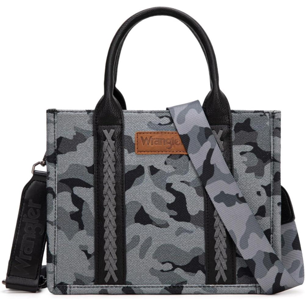 imageMontana West Wrangler Tote Bag for Women Western Camo Pattern Canvas Crossbody bag Handbag Vintage DesignBlack