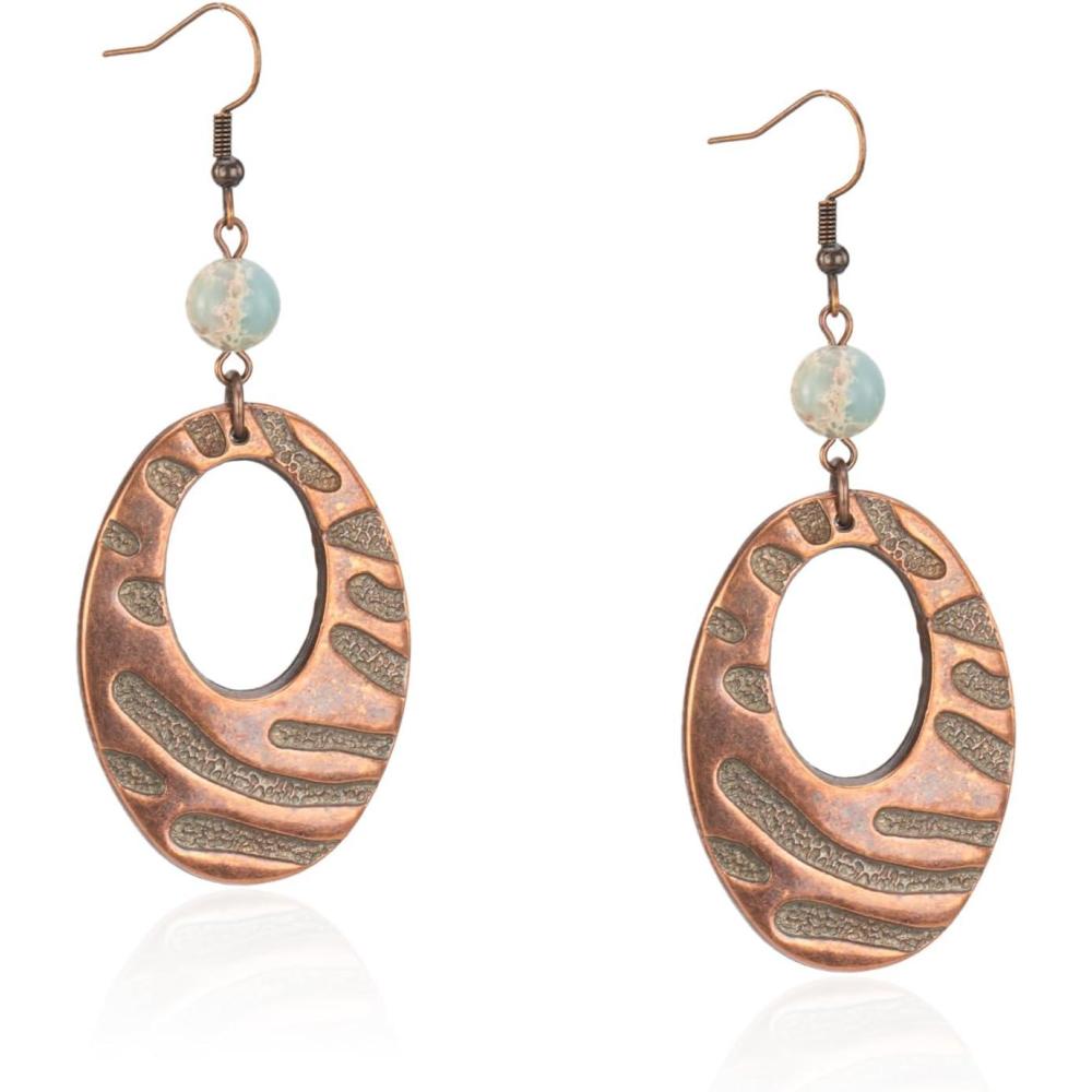 imageRustic Coutures Western Turquiose Earrings for Women Cowgirl Country Dangling Concho Western JewelryBWhite Turquoise