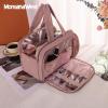 imageMontana West Travel Toiletry Bag Large Capacity Travel Bags Soft Makeup Organizer Lightweight Puffy Cosmetic Bag with Waterproof CompartmentDark Pink