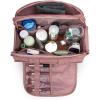 imageMontana West Travel Toiletry Bag Large Capacity Travel Bags Soft Makeup Organizer Lightweight Puffy Cosmetic Bag with Waterproof CompartmentDark Pink