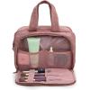 imageMontana West Travel Toiletry Bag Large Capacity Travel Bags Soft Makeup Organizer Lightweight Puffy Cosmetic Bag with Waterproof CompartmentDark Pink