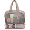 imageMontana West Travel Toiletry Bag Large Capacity Travel Bags Soft Makeup Organizer Lightweight Puffy Cosmetic Bag with Waterproof CompartmentKhaki