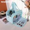imageMontana West Travel Toiletry Bag Large Capacity Travel Bags Soft Makeup Organizer Lightweight Puffy Cosmetic Bag with Waterproof CompartmentLight Blue