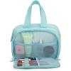 imageMontana West Travel Toiletry Bag Large Capacity Travel Bags Soft Makeup Organizer Lightweight Puffy Cosmetic Bag with Waterproof CompartmentLight Blue